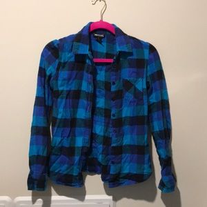 Blue and black flannel